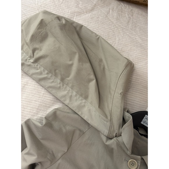 Theory Trench Coat Women's Size Large Button Tan with Detachable Hood - Picture 15 of 16